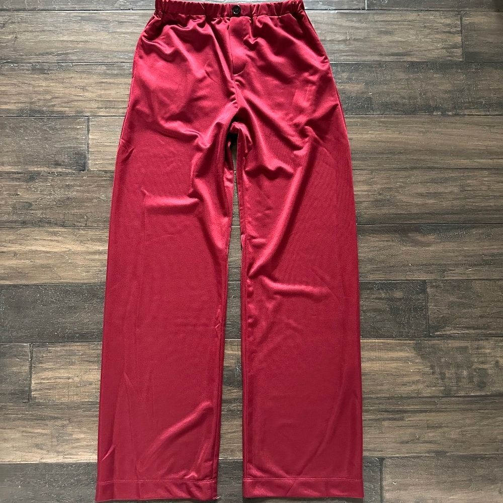 GOLDEN GOOSE Beautiful Flowing Red Satin Flare Pants Sz S NEW $560!!